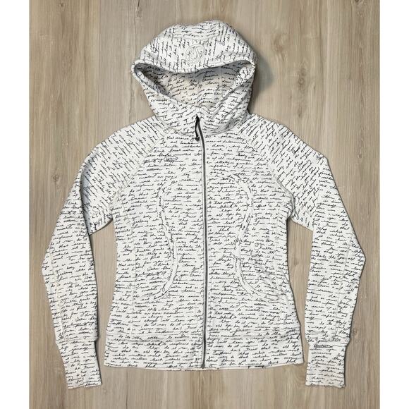 Lululemon Rare Scuba Hoodie II Sz 8 Manifesto Script Ghost RARE Jacket Size 8 - Picture 8 of 16